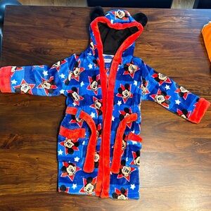 Disney Kids Robe - Blue and Red Mickey Mouse
